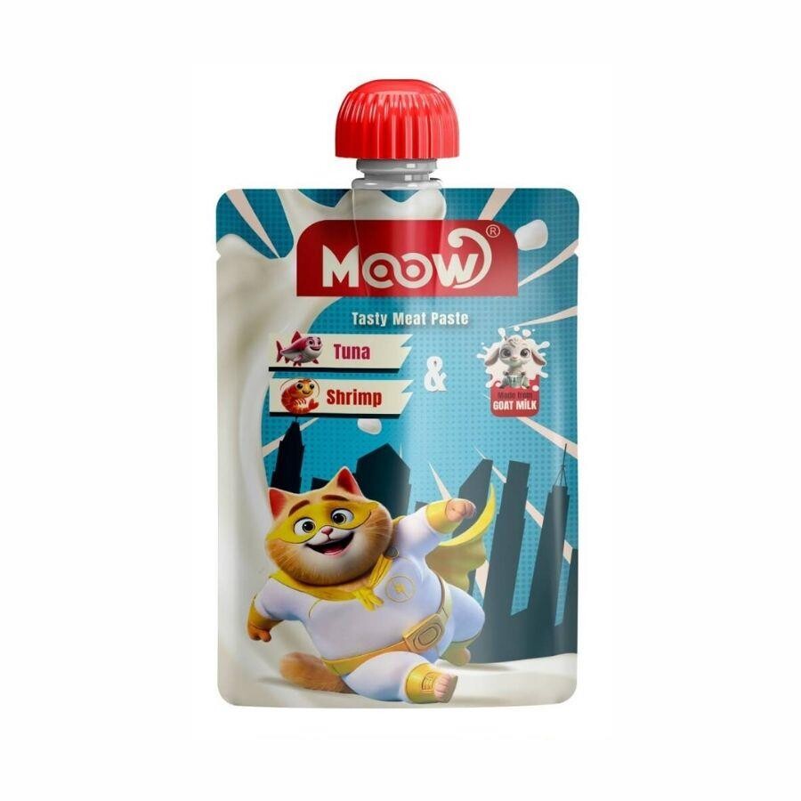 Moow Taze Ton Balıklı Karidesli Ve Keçi Sütlü Kedi Et Ezmesi 90 GR | SRC: Barcode: 8684862800316